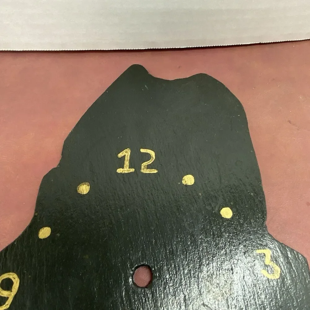 Basic Custom Made Maine Clock Shaped Black Slate Only No Movements Repurpose